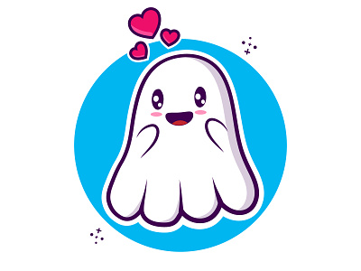 Cute Ghost boo cartoon clipart cute art cute ghost design flat ghost ghost emoji illustraion illustration minimal vector