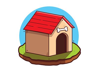 Dog Kennel artwork cartoon clipart cute art dog dog house illustraion illustration kennel minimal pet vector vector illustration