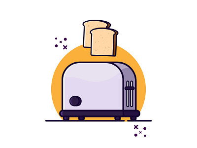 Toaster and Bread artwork bread cartoon clipart cute art design illustraion illustration minimal vector vector illustration
