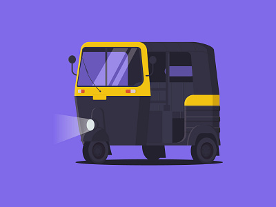 "Tuk-Tuk" Auto Rickshaw auto autorickshaw cartoon design illustration minimal tuktuk vechicle vector