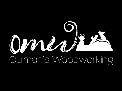 Ouiman's Woodworking design illustration logo