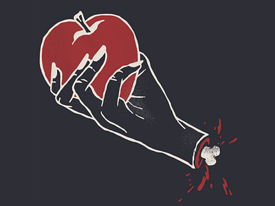Apple my Dear apple blood bone design distressed gore grunge hand illustration punk punk rock punkrock red skate snowwhite streetart tee design vector
