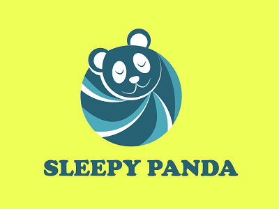 Sleepy panda design flat graphic design graphicdesign illustration logo panda panda logo vector