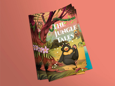 The Jungle Tales Kids Illustration Book Design graphic illustration jungle library lion school zoo