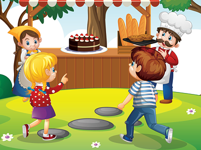 Children in Farm Kids Illustration