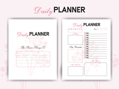 Daily Planner - Printable KDP Interior amazon kdp daily planner kdp page printable planner