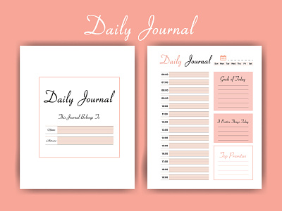 Daily Planner - Printable KDP Interior amazon kdp daily schedule