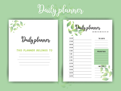 Daily Planner - Printable KDP Interior amazon kdp daily schedule interior pages planner