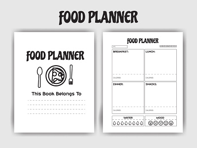 Food Planner - Printable KDP Interior amazon kdp daily checklist planner kdp food