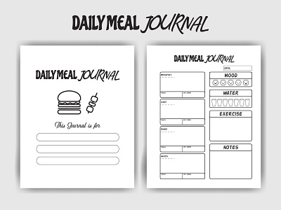 Daily Meal Journal - Printable KDP Interior amazon kdp inserts kdp food