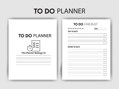 To-Do Planner - Printable KDP Interior amazon kdp checklist checklist template daily planner notebook to do planner