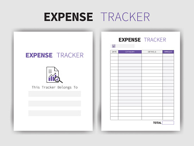 Expense Tracker - Printable KDP Interior amazon kdp bullet journal business planner business record cashflow expense planner expense tracker finance finance record notebook organization organizer ready for print schedule worksheet