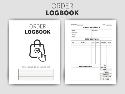 Order Logbook - Printable KDP Interior bullet journal business order tracker diary interior journal log book online tracker order logbook planner planning printable schedule paper