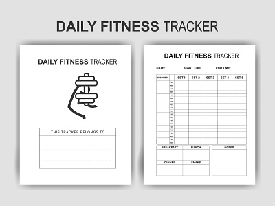 Daily Fitness Tracker - Printable KDP Interior cardio daily exercise tracker daily fitness tracker diary interior exercise exercise tracker fitness planner fitness planner log book journal monthly planner notebook interior timetable