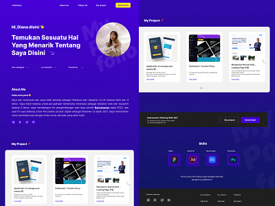 Portfolio design - Hellodiana👋 design ui ui design uiux uiuxdesign ux