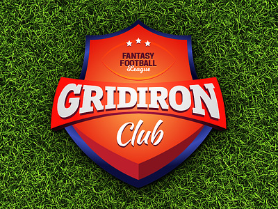 Gridiron Club Badge badge fantasy football logo