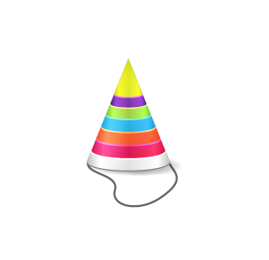 vector fun icon illustrator party hat rainbow