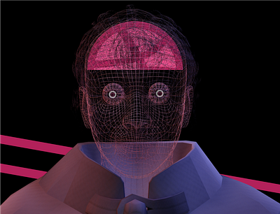 DRIBBBLE HEAD 3d dribble head illustration photoshop pink wire