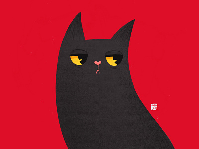 Black Cat - Illustration for avatar art cat character design childrens book childrens illustration illustration logo portrait