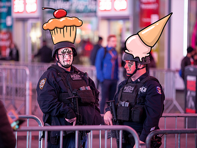 Cupcake and Ice Cream canon cartoon cupcake drawing ice cream new york photoshop police wacom intuos
