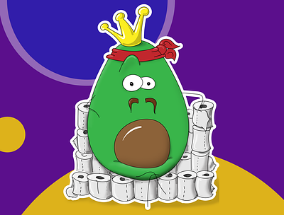 AvoCa-Do Toilet Paper King app store avocado california character design illustration photoshop