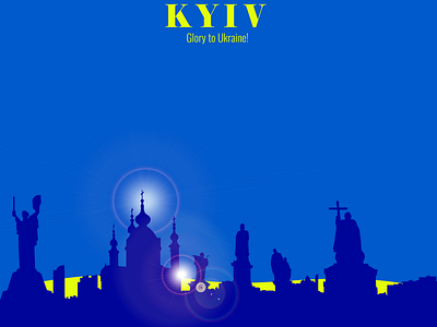 Silhouette of the city of Kyiv