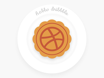 hello dribbble & happy middle autumn festival icons