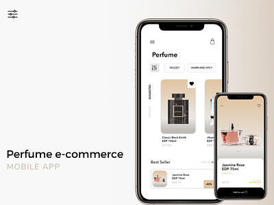 Perfume e-commerce | mobile app design design app e commerce e commerce app e commerce design e commerce website ecommerce illustration mobile app mobile app design mobile ui ui ui design