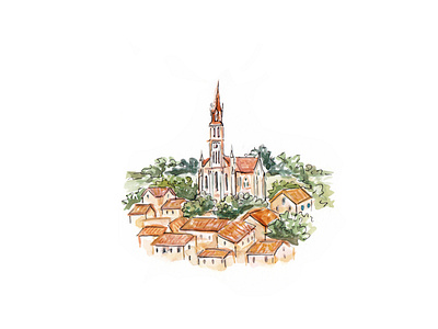 Lot-et-Garonne, France Spot Illustration