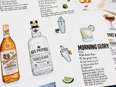 Cocktail Illustrations for Ski Magazine