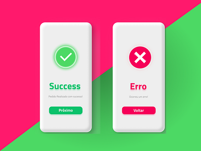 Erro and Sucess app dailyui minimal ui ui design ux uxui