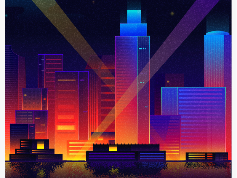 City night view by ZZZ on Dribbble