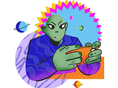 Out of this world gaming alien design digital design digital illustration digital illustrator freelance gaming handdrawn illustration procreate space ui