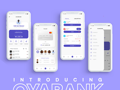 OyaBank- An imaginary banking app app branding design illustration illustrator minimal ui ux