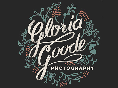 Gloria Goode Logo cursive flowers girly gloria goode hand lettering logo photography