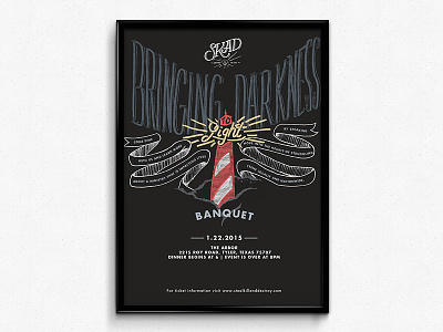 SKAD Banquet Poster banquet hand illustration kcmo lettering lighthouse non profit poster skad texas tyler warped tour