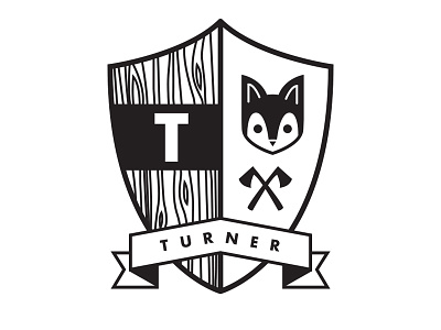 Turner Badge axe baby badge banner clean fox logo sheild simple t turner wood