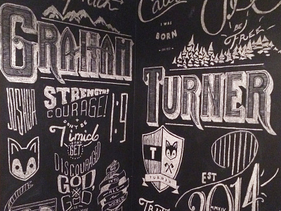 Chalk Wall Design baby chalk hand lettering handdrawn illustration turner type wall