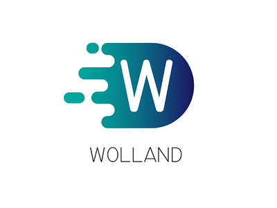 Logo - Wolland blue brand color design gradient green letter w logo purple w wolland