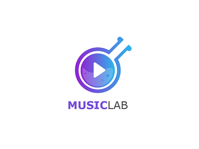 Logo - Music Lab app blue brand design gradient lab laboratory logo logodesign music play purple