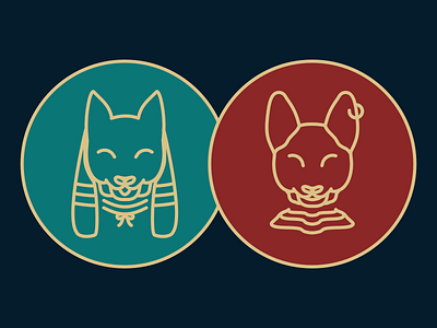 Anubis & Bastet affinity designer illustrator minimal vector