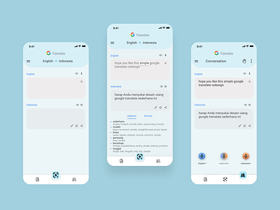 Google Tranlate Redesign app design flat icon minimal mobile typography ui uidesign uiux ux