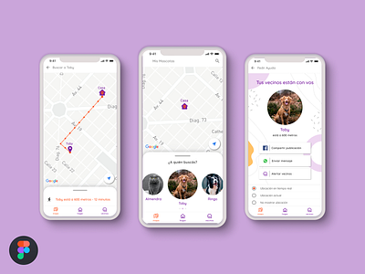 Pet Tracking App app argentina concept design figma illustration maps mobile app trend vector visual design