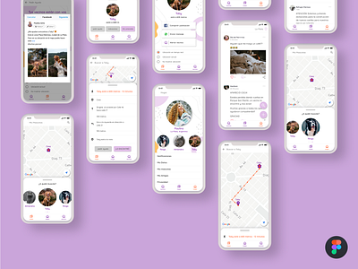 Pet Tracking App android app app design argentina branding facebook figma design ios maps pets profile socialmedia typography ui ux vector visual design