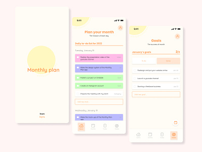 Monthly Plan animation app design design app goal message mobile app plan planning quote quotes tasks ui uidesign ux uxdesign