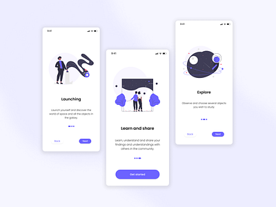 Onboarding screen after effects animation app astronomy dailyui design designapp figma mobile mobileapp onboarding space splashscreen ui uidesign ux uxdesign