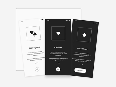 DailyUI 023 - Onboarding Spade game