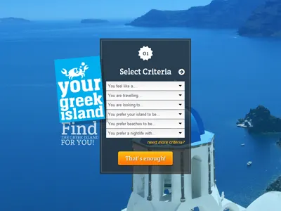 YourGreekIsland.com application criteria greece holidays islands vacation website your greek island