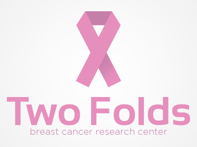 Two Folds Logo boobies breast cancer concept folds pink research ribbon tatas