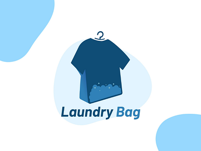 Laundry Bag Logo Design adobe adobe illustrator app blue design illustration illustrator laundry laundry app logo logo concept logo design minimal logo photoshop ui design uiux
